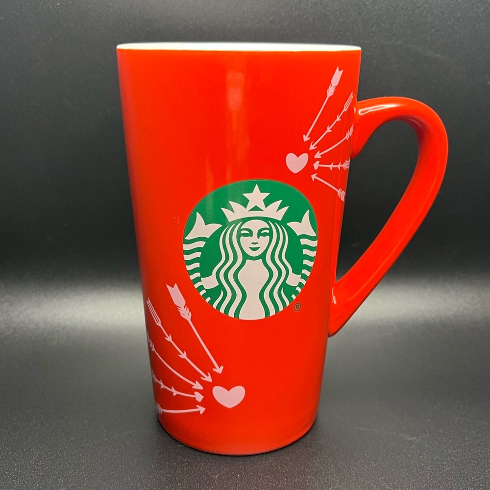 Starbucks 2020 Valentines Day 16oz Red Coffee Mug Hearts and Arrows